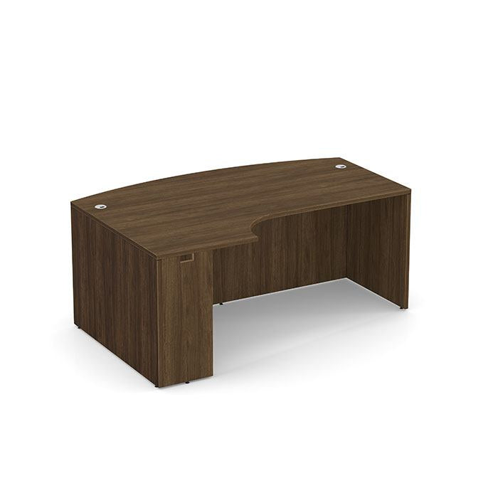 Classic Series Laminate Bowfront Desk Shell with Corner Extension