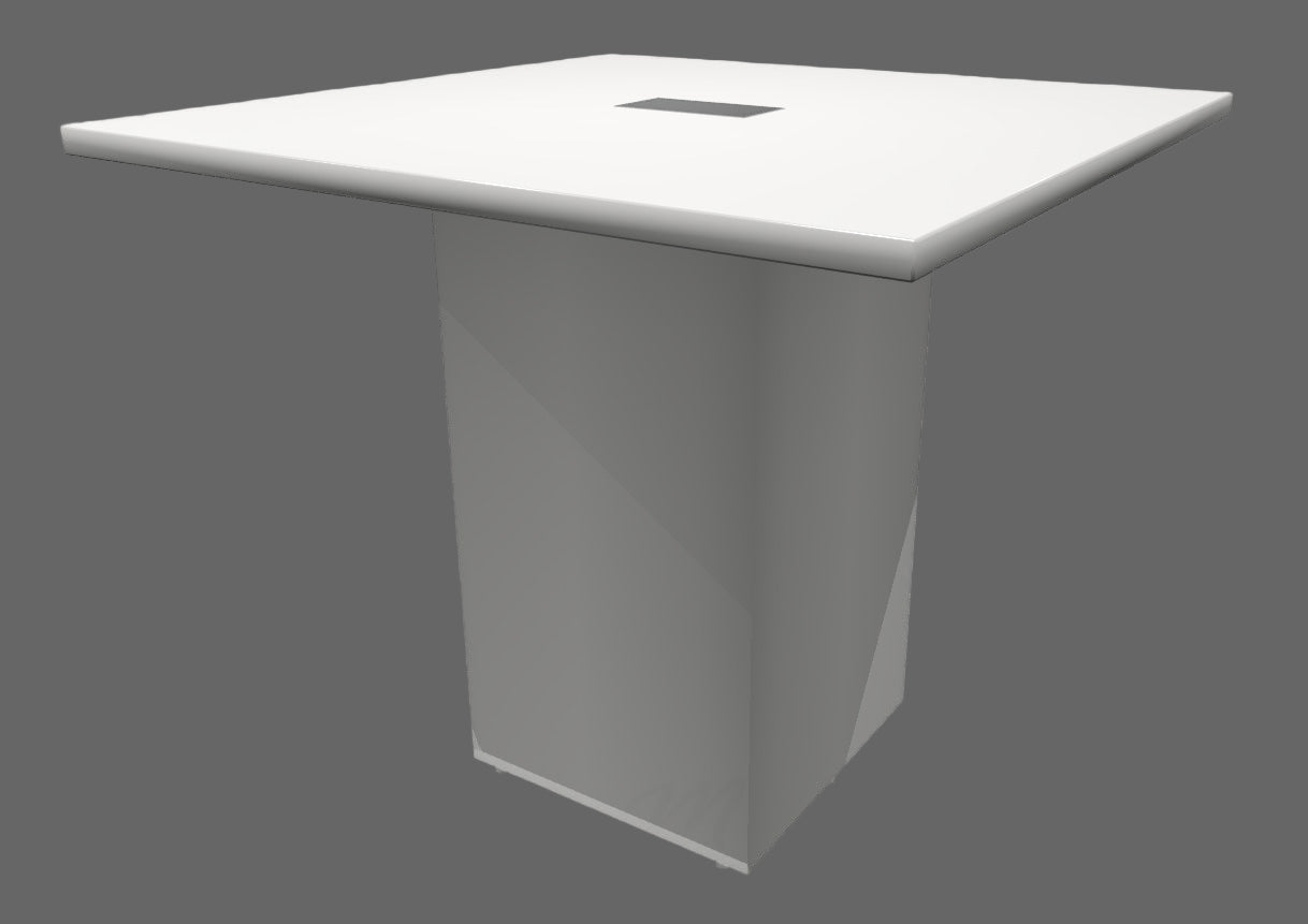 Cafe Height Square Top Cube Base Conference Table
