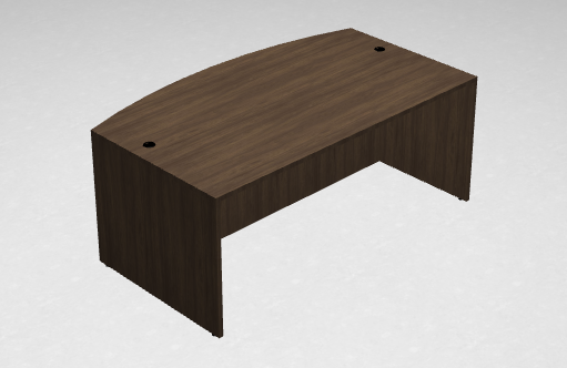 Classic Series Laminate Bow Front Desk Shell