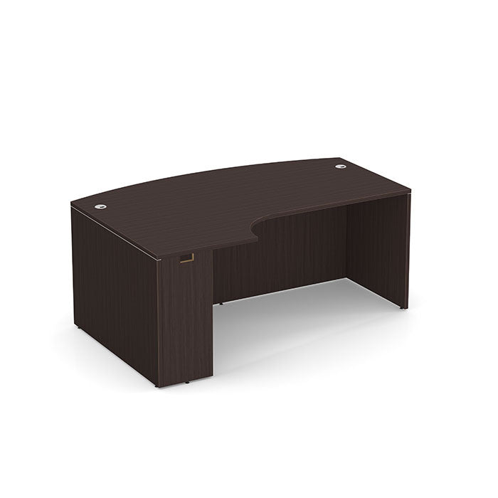 Classic Series Laminate Bowfront Desk Shell with Corner Extension