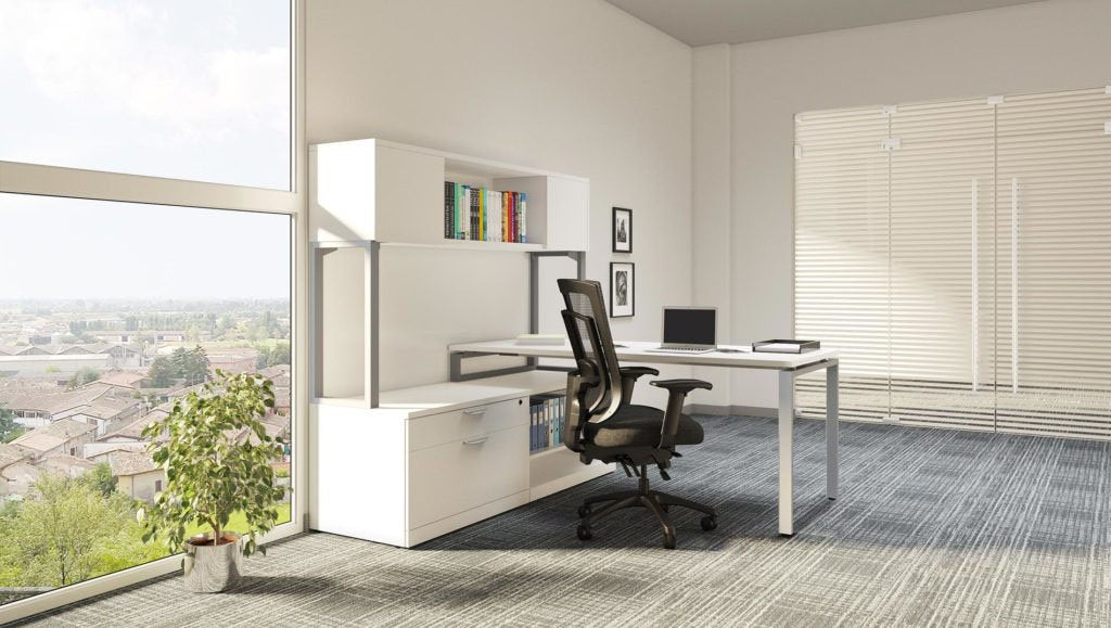 L-Desk with Side Hutch
