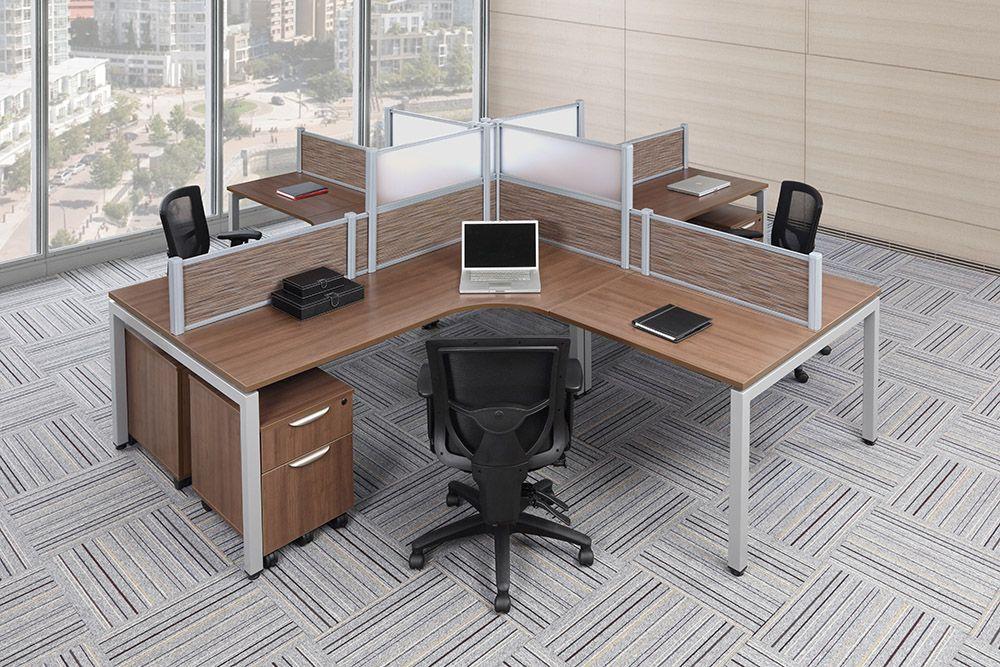 Modern 4-Person Workstation
