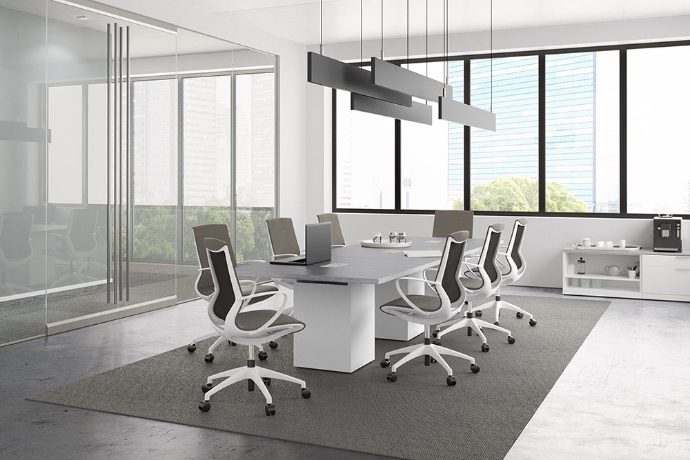 Square Top Cube Base Conference Table