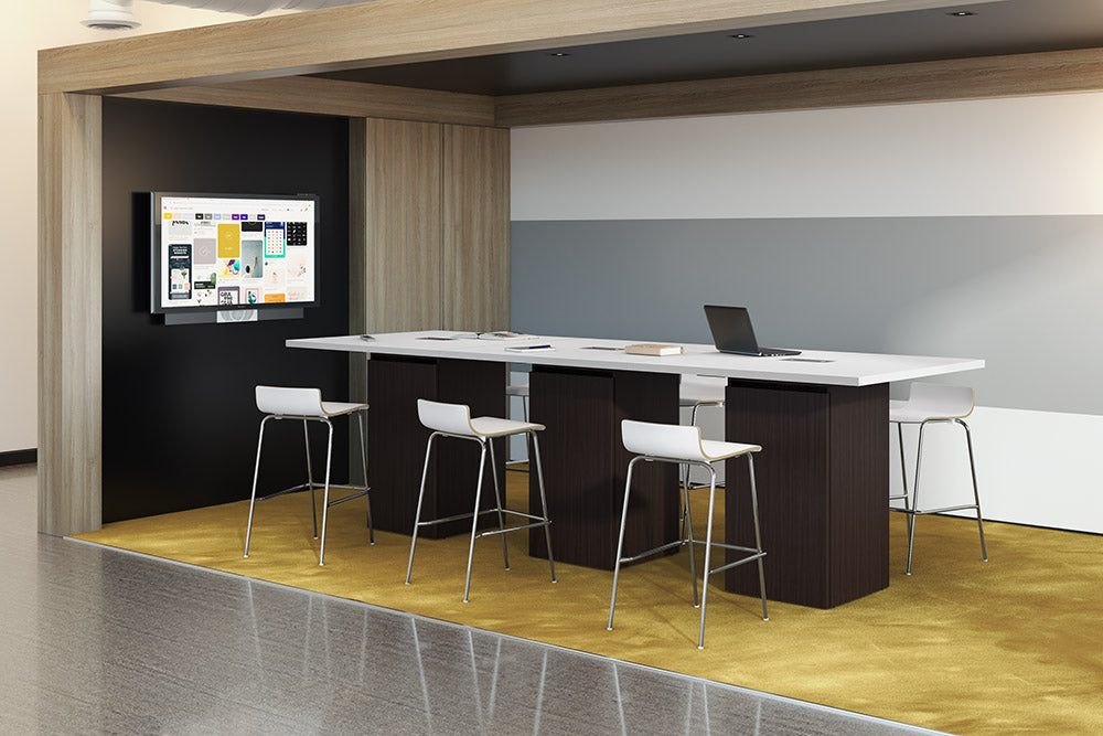 Cafe Height Square Top Cube Base Conference Table