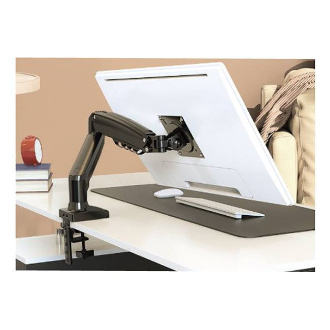 Adjustable gas-spring monitor arm holding a computer screen