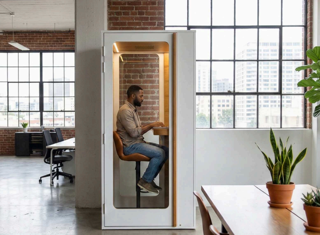 Meavo Haven One acoustic privacy pod in an open office