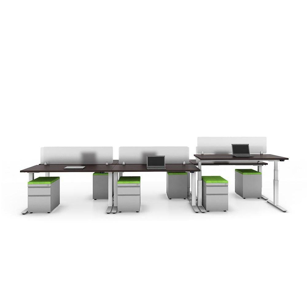 Shared coworking desks and seating for hot-desking offices