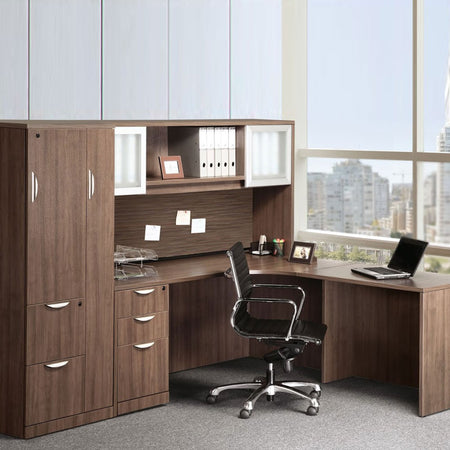 Classic Series Bow Front Radial L-Desk – US Discount Office Furniture