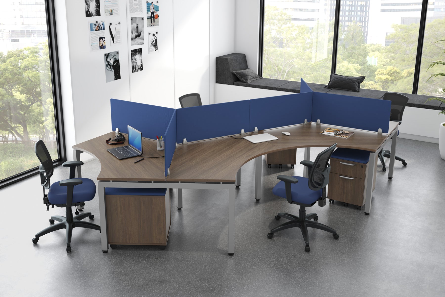 Coworking furniture. Office furniture for shared workspaces