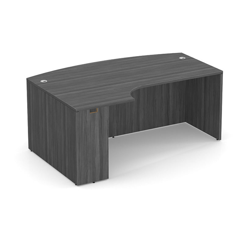 Bowfront Desk Shell Left Coastal Gray