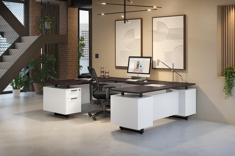 Drone Executive Mid-Back Chair in charcoal fabric, room view