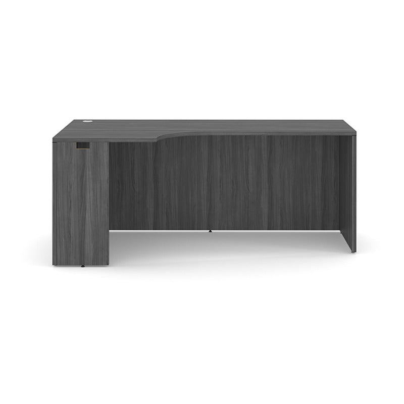 71-inch corner credenza, left return, Coastal Gray