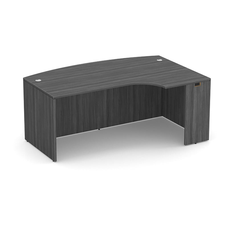 Bowfront Desk Shell Right Coastal Gray