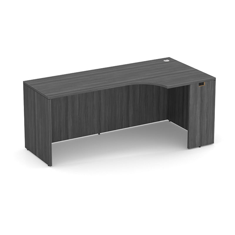 71-inch corner credenza, right return, Coastal Gray