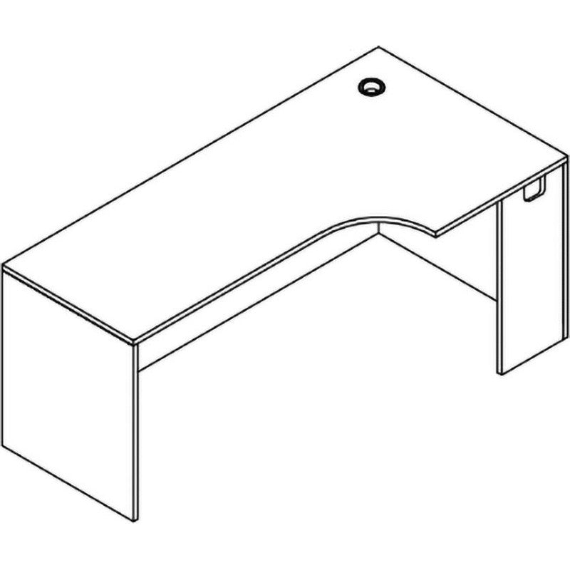 66-inch corner credenza, right return, Mahogany