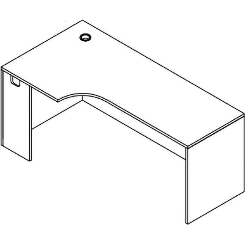 66-inch corner credenza, left return, Mahogany