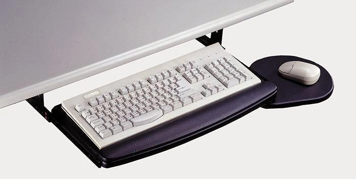Pull-out keyboard tray, 21 inch wide with reversible mouse surface