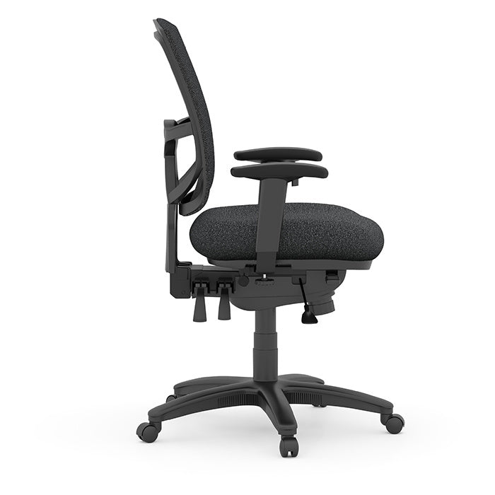 Drone Executive Mid-Back Chair in charcoal fabric, back view