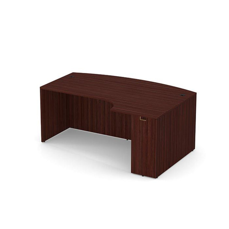 Bowfront Desk Shell Right Mahogany