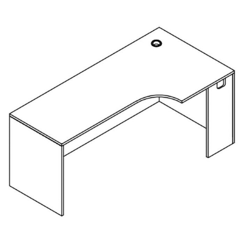 71-inch corner credenza, right return, Mahogany