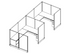 Systems In-Stock Cubicles (Herman Miller AO2 Style) - 6'x8' Double Workstation