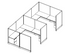 Systems In-Stock Cubicles (Herman Miller AO2 Style) - 8'x8' Double Workstation