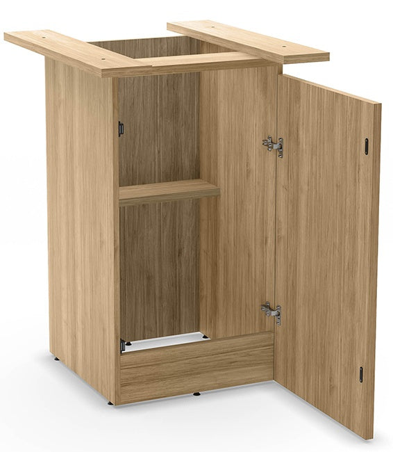 Cafe Height Square Top Cube Base Conference Table