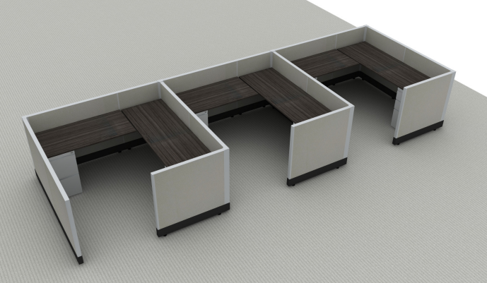 Systems In-Stock Cubicles (Herman Miller AO2 Style) - 6'x6' Triple Workstation