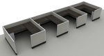 Systems In-Stock Cubicles (Herman Miller AO2 Style) - 6'x6' Four-Station Run