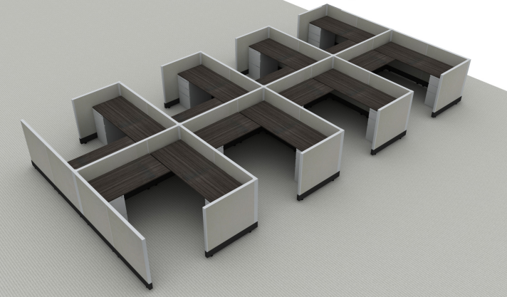 Systems In-Stock Cubicles (Herman Miller AO2 Style) - 6'x6' Eight-Pack