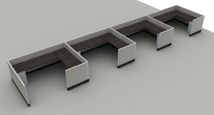 Systems In-Stock Cubicles (Herman Miller AO2 Style) - 6'x8' Four-Station Run