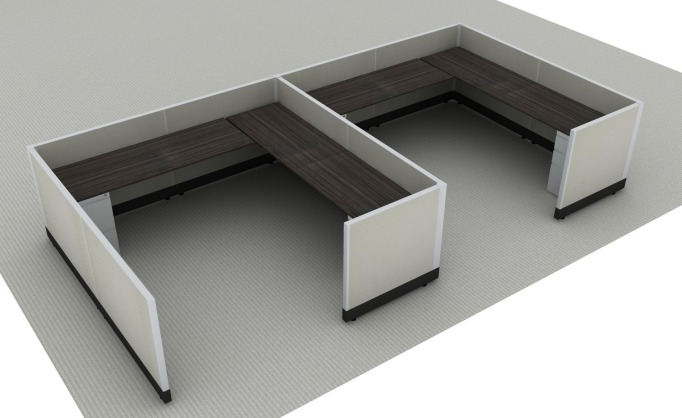 Systems In-Stock Cubicles (Herman Miller AO2 Style) - 8'x8' Double Workstation