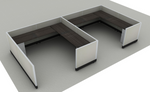 Systems In-Stock Cubicles (Herman Miller AO2 Style) - 8'x8' Double Workstation