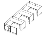 Systems In-Stock Cubicles (Herman Miller AO2 Style) - 6'x6' Triple Workstation