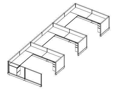 Systems In-Stock cubicle dimension diagram, comparable modular system to Herman Miller AO2