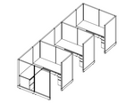 Systems In-Stock Cubicles (Herman Miller AO2 Style) - 6'x6' Triple Workstation