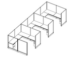 Systems In-Stock Cubicles (Herman Miller AO2 Style) - 8'x8' Triple Workstation