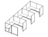 Systems In-Stock Cubicles (Herman Miller AO2 Style) - 8'x8' Triple Workstation