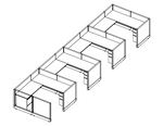 Systems In-Stock Cubicles (Herman Miller AO2 Style) - 6'x6' Four-Station Run