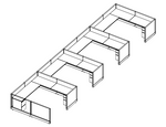 Systems In-Stock Cubicles (Herman Miller AO2 Style) - 8'x8' Four-Station Run