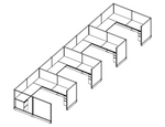 Systems In-Stock Cubicles (Herman Miller AO2 Style) - 8'x8' Four-Station Run