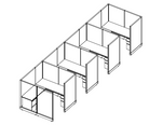 Systems In-Stock Cubicles (Herman Miller AO2 Style) - 6'x6' Four-Station Run