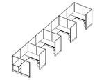 Systems In-Stock Cubicles (Herman Miller AO2 Style) - 6'x8' Four-Station Run