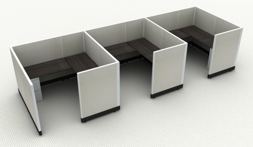 Systems In-Stock Cubicles (Herman Miller AO2 Style) - 6'x6' Triple Workstation