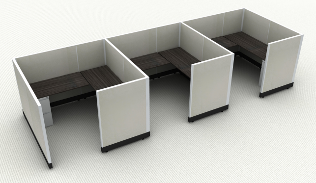 Systems In-Stock Cubicles (Herman Miller AO2 Style) - 6'x6' Triple Workstation