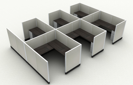 Systems In-Stock Cubicles (Herman Miller AO2 Style) - 6'x6' Six-Pack