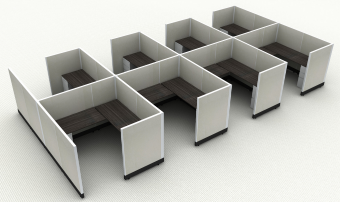 Systems In-Stock Cubicles (Herman Miller AO2 Style) - 6'x6' Eight-Pack