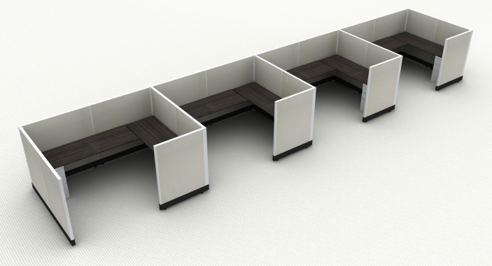Systems In-Stock Cubicles (Herman Miller AO2 Style) - 6'x8' Four-Station Run