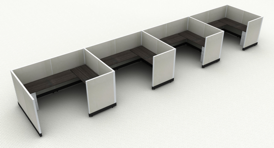 Systems In-Stock Cubicles (Herman Miller AO2 Style) - 6'x8' Four-Station Run