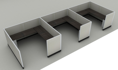 Systems In-Stock Cubicles (Herman Miller AO2 Style) - 8'x8' Triple Workstation